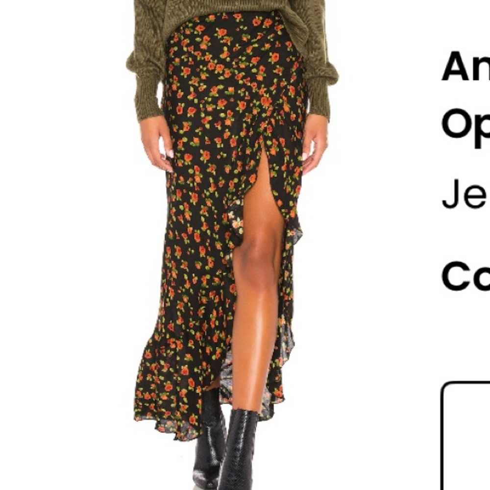 Jen's Pirate Booty Black Skirt with Orange Floral Design